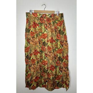 Anna and Frank Women's Lightweight Shear 100% Silk Skirt Floral Vtg Size XL NWT